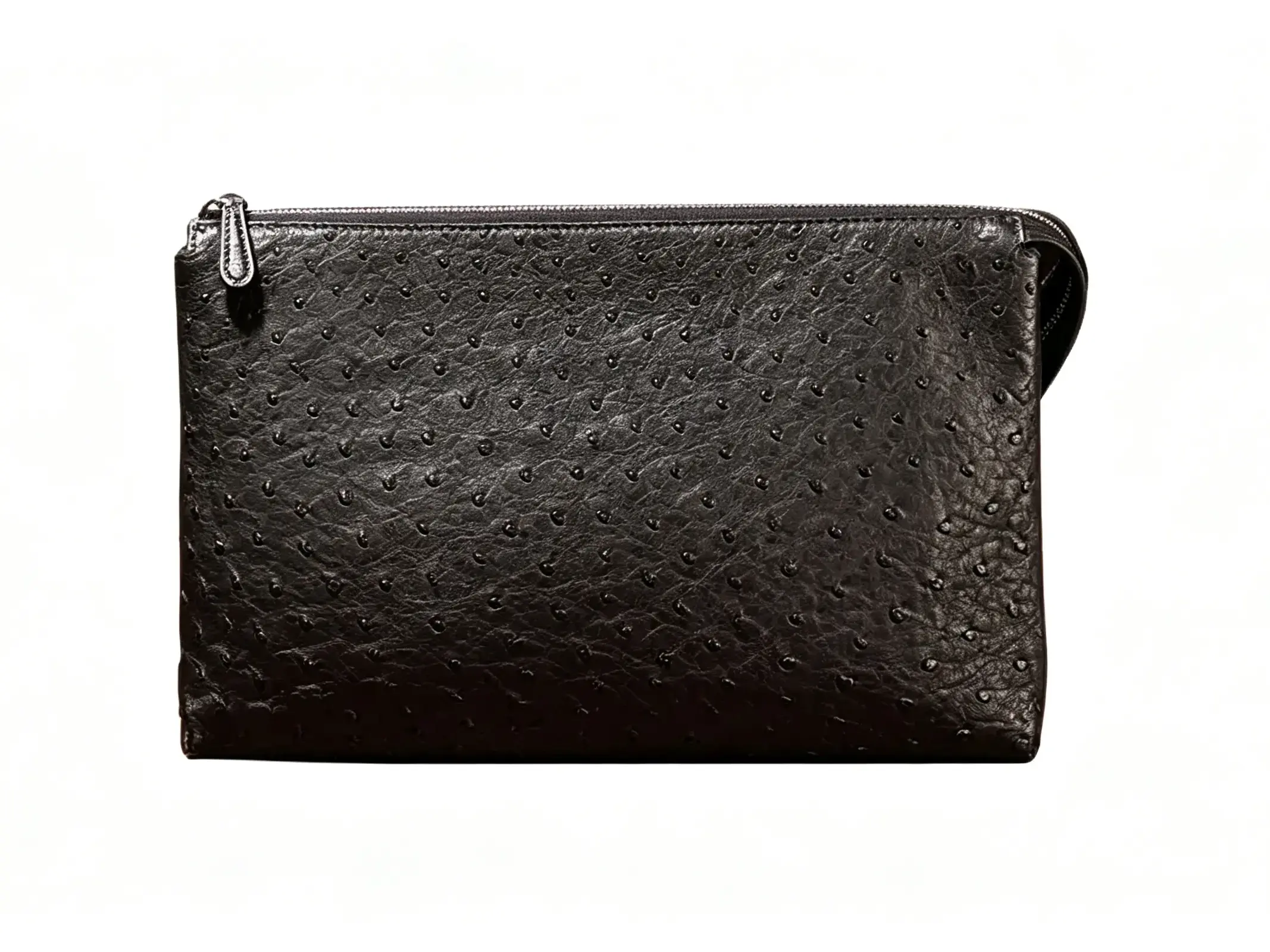 When to Wear This Ostrich-Embossed Wrist Bag？