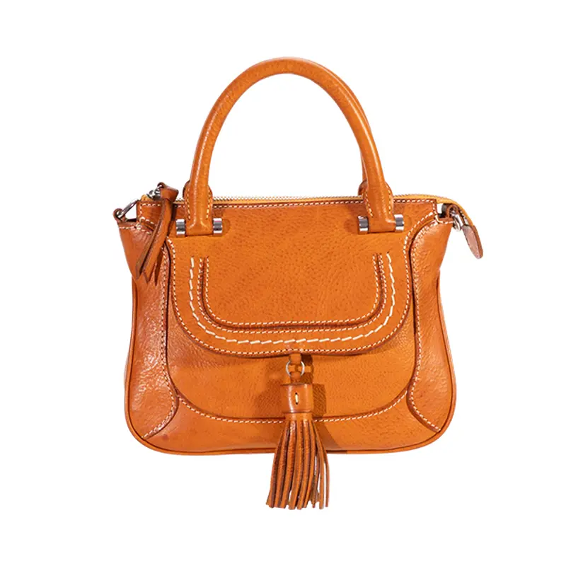 Vegetable-Tanned Leather Tassel Bag