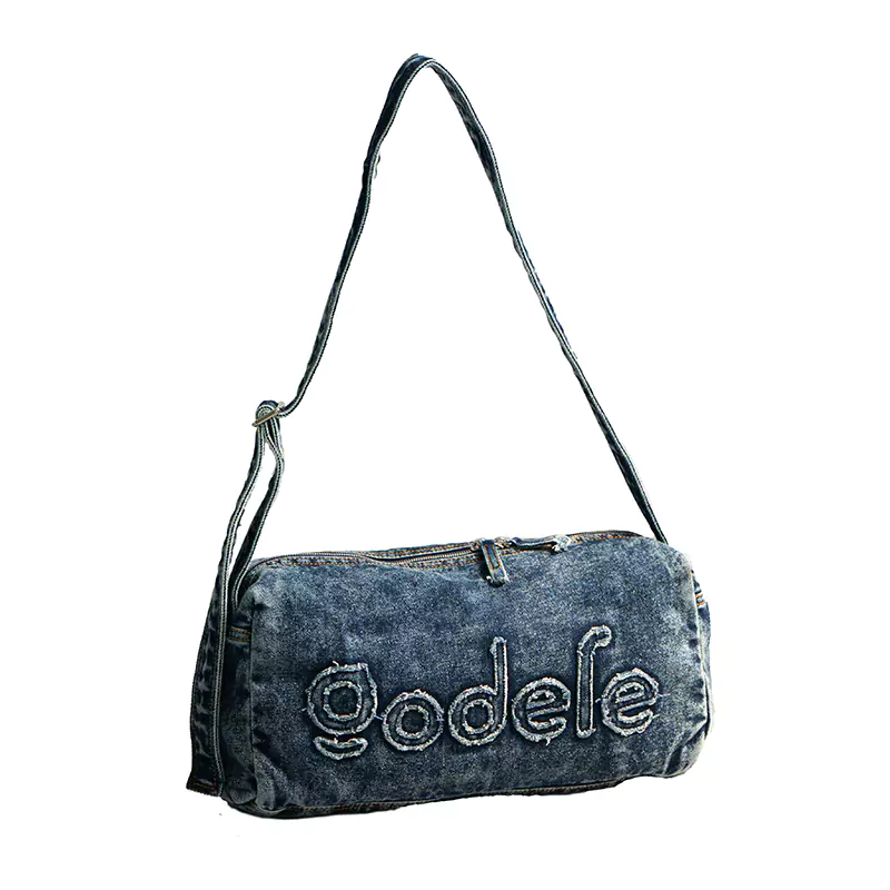 Washed Denim Shoulder Bag